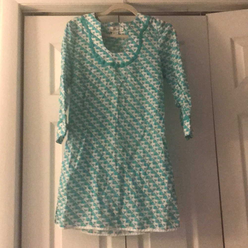 Vineyard Vines teal whale tail coverup